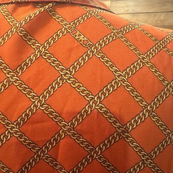Michael Kors orange women’s blouse with chain design Large - Picture 3 of 6